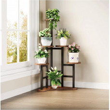 Підставка кутова для кімнатних рослин 6-ярусна, коричневий