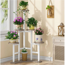 Підставка кутова для кімнатних рослин 6-ярусна, білий