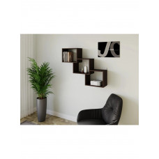 Полиця настінна для книг та декору, коричневий