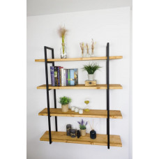 LOFT SHELF Книжкова полиця, стелаж для вітальні, дерев'яна полиця настінна, стелаж для кухні, офісний стелаж