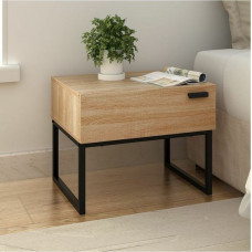 Тумба в стилі MSMLOFT 500х550х350 мм каркас металевий Дуб Сонома