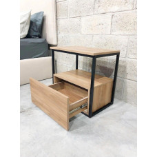 Тумба нічна металева в стилі MSMLOFT 600х500х350 мм, Дуб сонома