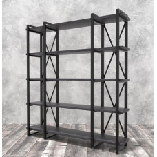Стеллаж Айсберг160х182-4 v3 чорний/графіт MSMLOFT