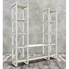 Стеллаж Айсберг 160х182-4 білий/дуб сонома MSMLOFT