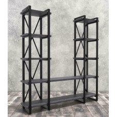 Стелаж Айсберг 160х182-4 чорний/графіт MSMLOFT