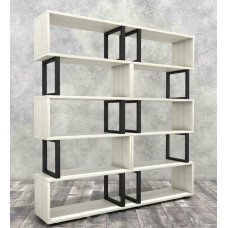 Стеллаж Айсберг  180х190-4 черний/білий MSMLOFT