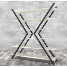 Стелаж Айсберг  ИКС Чорний/Білий MSMLOFT