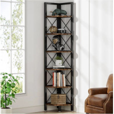 6-ярусний кутовий стелаж для невеликого простору