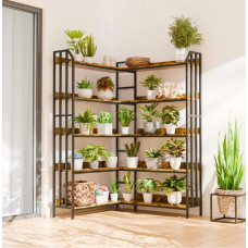 Стелаж кутовий 5 ярусів,  L-подібна книжкова полиця