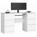 Комп'ютерний стіл A-11 135 см 6 шухляд 1 полиця , білий