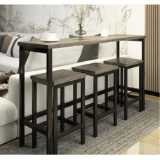Довгий обідній стіл із 3 табуретами, набір для пабів