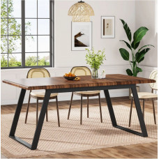 Обідній стіл на 6 осіб , прямокутний кухонний стіл з металевими ніжками