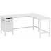Письмовий стіл L-подібний кутовий із ящиками , білий