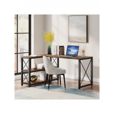 Письмовий стіл двосторонній L-подібний з полицями