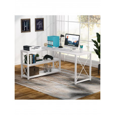 Письмовий стіл двосторонній L-подібний з полицями