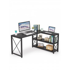 Письмовий стіл двосторонній L-подібний з полицями