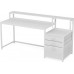 Письмовий стіл MSM з ящиками та підставкою для монітора, Білий