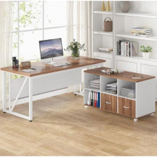 Письмовий стіл Г-подібний з тумбою для файлів