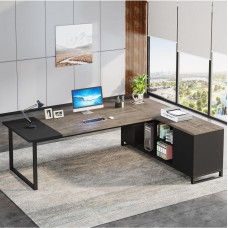 Письмовий стіл Г-подібний з тумбою для файлів