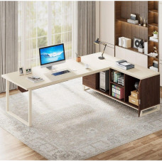 Письмовий стіл Г-подібний з тумбою для файлів