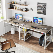 Стіл двомісний з полицями