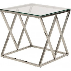 Кавовий стіл CD-2 прозорий срібло Vetro MSMLOFT