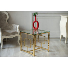 Кавовий стіл CL-2 прозорий золото Vetro MSMLOFT