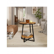 Кругла тумбочка з полицею для зберігання