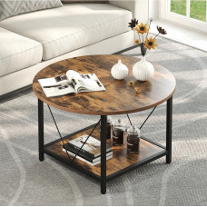 2-ярусний круглий журнальний столик з полицею Moasis