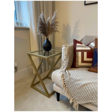 Столик зі скла, золотий