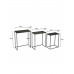 Чорні металеві журнальні столики ZALA  (комплект з 3 шт.)
