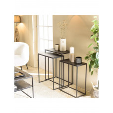 Чорні металеві журнальні столики ZALA  (комплект з 3 шт.)