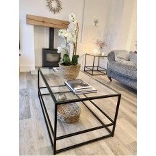 Журнальний столик Aria Glass Metal, чорний