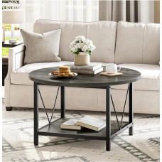 2-ярусний круглий журнальний столик з полицею Moasis