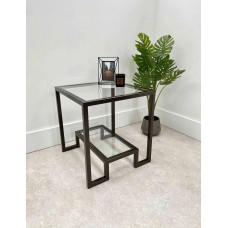 Журнальний столик Hudson Glass металевий, бронзовий