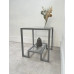 Журнальний столик Hudson Glass металевий, сірий