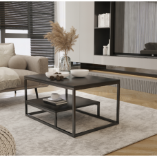 Журнальний столик дворівневий, чорний