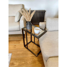 Журнальний столик скляний для дивана, бронзовий